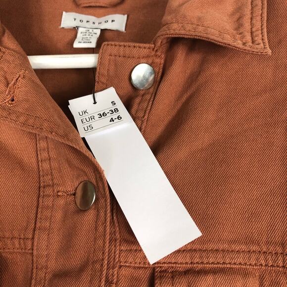 TOPSHOP Avril Shacket Crop Jacket Blush 4-6 NWT - Picture 7 of 9